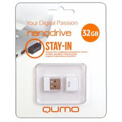 Мини Флешка Qumo Nano usb 2.0 Flash Drive 32 Гб белый 