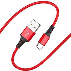 Кабель Borofone USB на Type-C красный 3А- 1м
