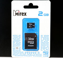 Карта памяти microSD 2GB Mirex с адаптером - Pic n 303840