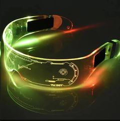 LED неоновые очки Cyberpunk прозрачные  - Pic n 304590