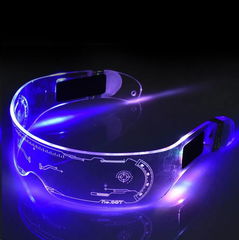 LED неоновые очки Cyberpunk прозрачные  - Pic n 304590