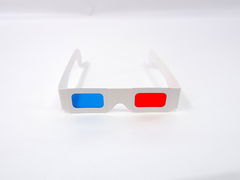 3D картонные анаглифные очки универсальные. Светофильтры красный и синий. 1шт.