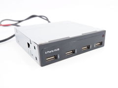 USB 2.0 HUB 4 портовый в отсек 3.5 дюйма, черный - Pic n 306645