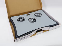 Подставка для ноутбука 12-15 дюймов Notebook Cooling Pad DX-734, USB хаб 4 порта, 3 вентилятора 60мм, размер 300х230х16.8mm - Pic n 266990