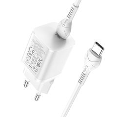 Сетевое зарядное устройство Hoco N19 Rigorous + кабель USB Type-C, 25 Вт, белый - Pic n 307406