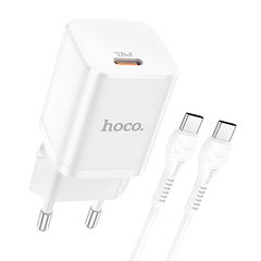 Сетевое зарядное устройство Hoco N19 Rigorous + кабель USB Type-C, 25 Вт, белый - Pic n 307406