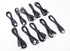 Кабель USB на miniUSB длинна 1 метр, цвет чёрный, комплект 10штук.