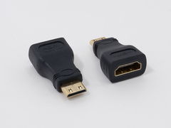Переходник мини HDMI (F) на miniHDMI (M), с выходом mini HDMI для ПК, ноутбуков, видеокамер, комплект 2 штуки.