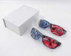 3D стерео очки анаглифные пластиковые для двоих, в подарочной коробке 15х10х5см, комплект очки 2 шт. - Pic n 307589