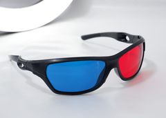 3D стерео очки анаглифные пластиковые для двоих, в подарочной коробке 15х10х5см, комплект очки 2 шт. - Pic n 307589