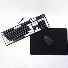 Комплект для ПК Беспроводная мышь + USB клавиатура с подсветкой + коврик, набор для чистки в подарок! Готовое решения для рабочего места.