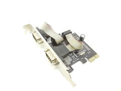 Контроллер PCI-E 2xCOM rs232 ASIA Moschip MCS9922CV-A4 два последовательны порта COM, RS232, разъем DB9, интерфейс PCIe x1