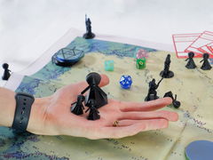 12 шт. DnD Gook Black Dungeons &amp; Dragons игровые нумерованные Пешки для настольной игры ДнД, фишки-гуки 10+2, миниатюры для НРИ.  - Pic n 311014