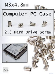 100шт Винты маленькие компьютерные M3х4.8mm (D*L) для крепления SATA SAS жестких дисков 2.5" HDD SSD, серверных корзин, метрическая резьба, потай - Pic n 278983