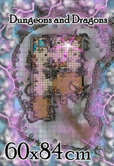 Карта DnD Поле игровое НРИ 60x84см сетка 25х25мм «Мистический дом на горе» Theo Nelia для боевых сцен ДнД, самоклеящееся ламинированное - Pic n 311038