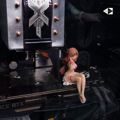 14см Фигурка сидячая Юки Асуна в купальнике, на видеокарту в ПК из Аниме Sword Art Online. Красный стульчик в подарок! - Pic n 311051