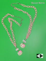 2шт. Кулоны Неразлучники Хэллоу Китти Best Friends. Подвеска Hello Kitty на цепочке 24см. В подарочной упаковке «Краш и Кринж». - Pic n 310094