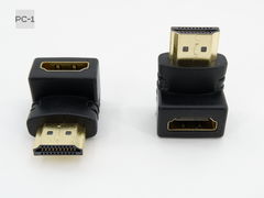 Угловой адаптер Down HDMI to HDMI угловой поворот 90 градусов вниз переходник штекер-гнездо. Для установки аппаратуры близко к стене для кабеля HDMI  - Pic n 57541