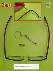 Универсальная отвертка для ремонта очков 3-в-1 шлицы плоская, крестовая, звездчатая. Для затяжки винтов на любых солнцезащитных и обычных очках - Pic n 311099