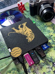 3в1 Type-C USB3.0 HUB CD/DVD-RW Внешний оптический привод для ПК и ноутбуков, устройство для записи и чтения Компакт и DVD дисков + Кардридер SD, TF. - Pic n 311146