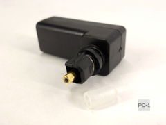 Переходник Toslink Угловой 90 Градусов оптический вход Мама, выход Папа , Toslink-M Г-образный Вращается на 360 градусов - Pic n 258299