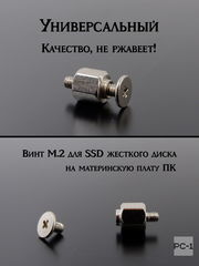 Винт со стойкой для крепления M.2 для фиксации жесткого диска NGFF SSD на материнскую плату ПК, Ноутбука. Универсальный. Стандартный.  - Pic n 286506