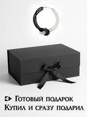 45см Элегантное «Жемчужное» черно-белое Ожерелье «Инь и Ян». Колье с восточным крупным переплетением для вечеринок, в подарочной упаковке. - Pic n 311219